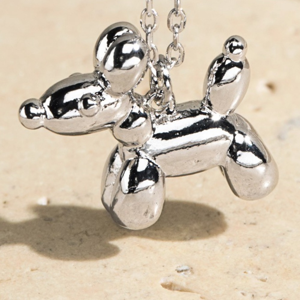 ‼️LAST ONE‼️ BALLON DOG Jeff Koons Inspired Silver Necklace